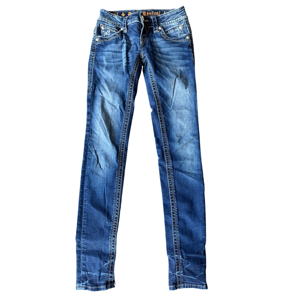 Rock Revival Heather Skinny Jeans Womens 25 Y2K‎ Sequin Preppy Grunge Bling